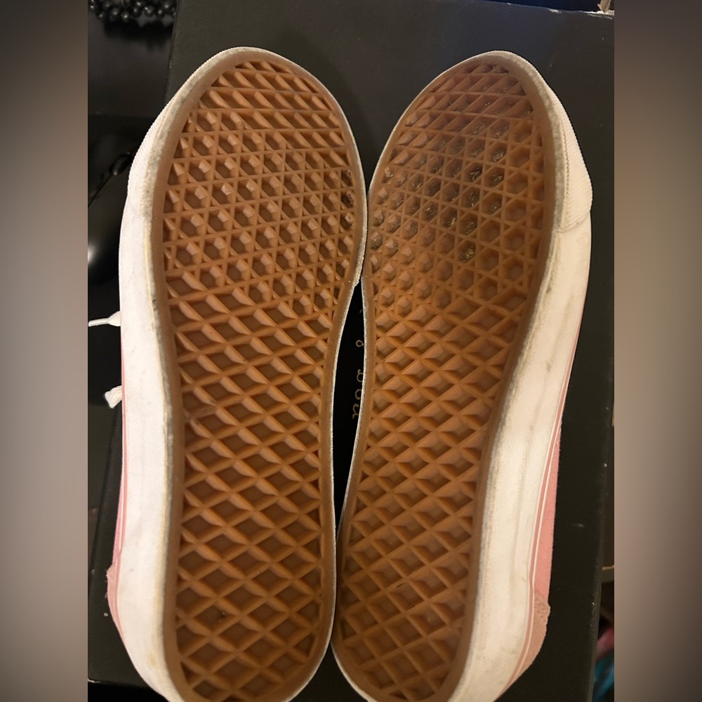 Vans Women's Classic Pink and White Sneakers - Picture 5 of 5